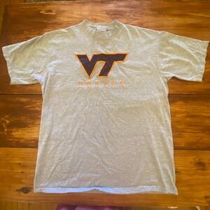 90s Virginia Tech Hokies T-Shirt Embroidered VT Logo Vintage USA College XL NCAA